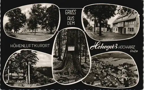 Ansichtskarte Hohegeiß-Braunlage Kirche, Kirchstraße, Luftbild 1961