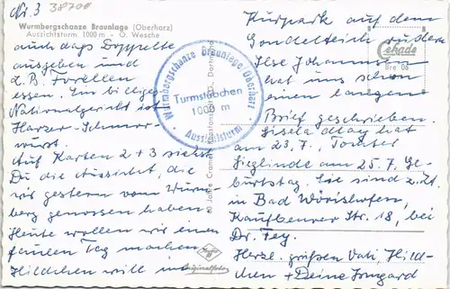 Ansichtskarte Braunlage Wurmbergschanze 1962
