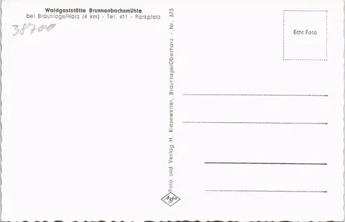 Ansichtskarte Braunlage Waldgaststätte Brunnenbachsmühle im Winter MB 1962