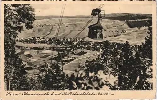 Ansichtskarte Oberwiesenthal Fichtelberg-Schwebebahn / Seilbahn 1932