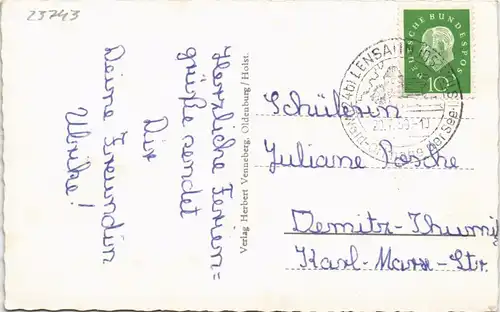 Ansichtskarte Grömitz (Holstein) Strand, badende , Boote - MB 1959