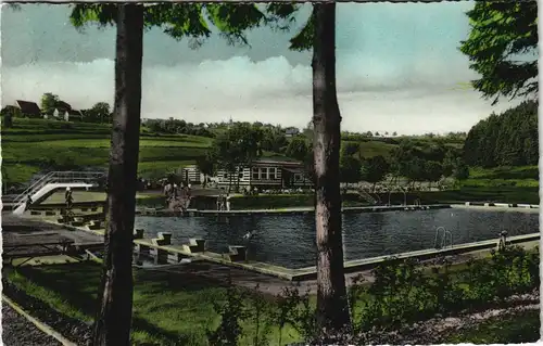 Ansichtskarte Hohegeiß-Braunlage Schwimmbad - color Foto 1957