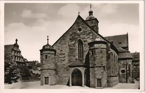 Ansichtskarte Schweinfurt Johanniskirche mit Altem Gymnasium 1951