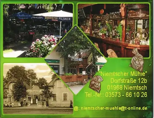 Niemtsch-Senftenberg (Niederlausitz) Mehrbild: Historische Ansicht, Heute  1998