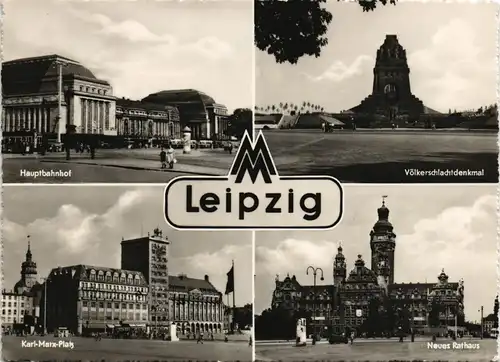 Ansichtskarte Leipzig Karl-Marx-Platz Hauptbahnhof 1960