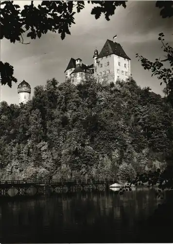 Ansichtskarte Burgkhammer-Burgk (Saale) Holzbrücke - Schloss Burgk 1962