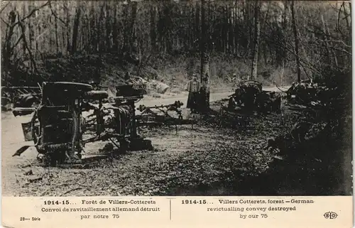 .Frankreich Convoi de ravitaillement allemand détruit, 1. Weltkrieg 1915
