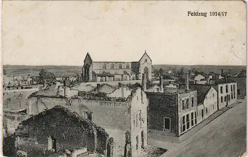 .Frankreich Feldpostkarte 1. WK Dorf Panorama Westfront Feldzug 1914/17 1917