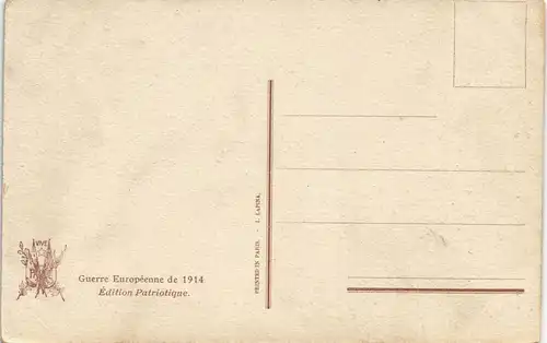 .Frankreich Frankreich Soldaten Rekrutierung Feldpostkarte 1. WK 1914