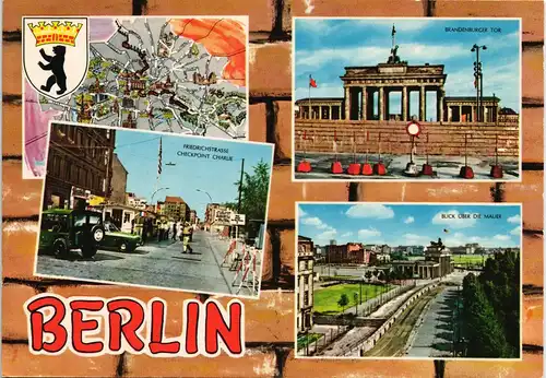 Ansichtskarte Berlin Mehrbild-AK Stadtteilansichten & Grenzpunkte 1975