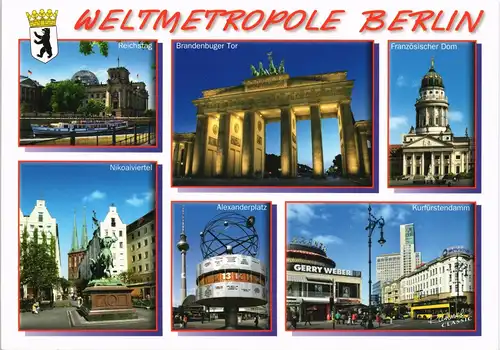 Berlin Stadtteilansichten & Sehenswürdigkeiten Mehrbild-AK 2010