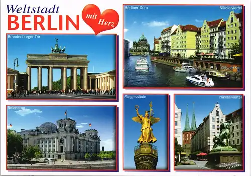 Ansichtskarte Berlin Mehrbild-AK Weltstadt mit Herz, Stadtteilansichten 2010