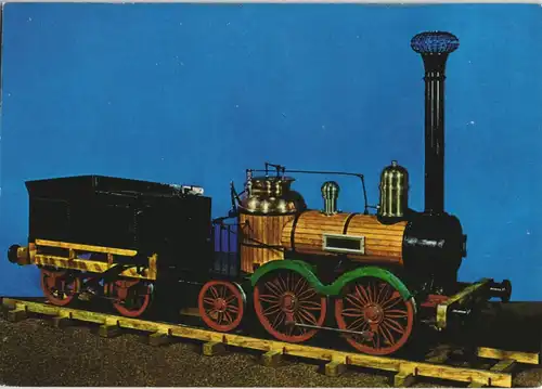 Ansichtskarte Dresden Verkehrsmuseum Dresden "Saxonia" Dampflokomotive 1974