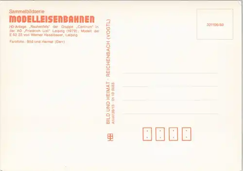 Modelleisenbahn HO-Anlage Rauhenfels AG F. List Leipzig 1979/1989