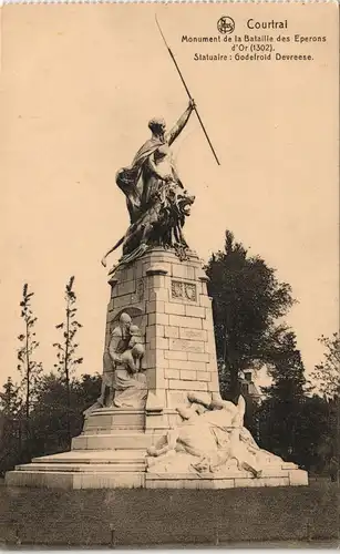 Kortrijk Courtrai Monument de la Bataille  1917   (deutsche Feldpoststempel)