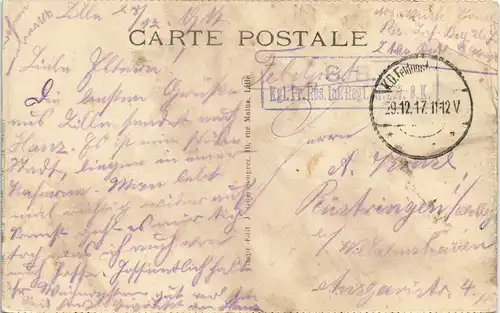 .Frankreich LE MARAIS-CANTELEU La Cotonnière 1917    (Deutsche Feldpoststempel)