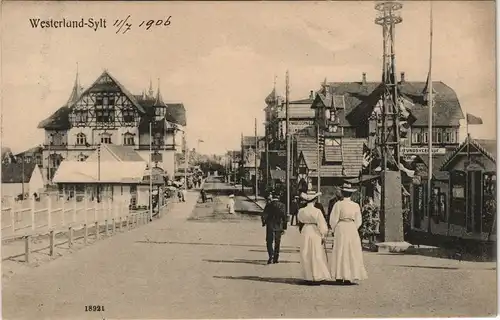 Westerland-Gemeinde Sylt Strandstraße - Geschäfte - Hotels 1906