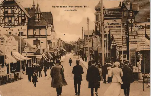 Westerland-Gemeinde Sylt Strandstraße Stempel Re. K. Tendern 1918