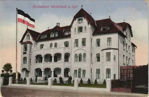 Ansichtskarte Westerland-Gemeinde Sylt Hotel Villa Dünenburg 1913
