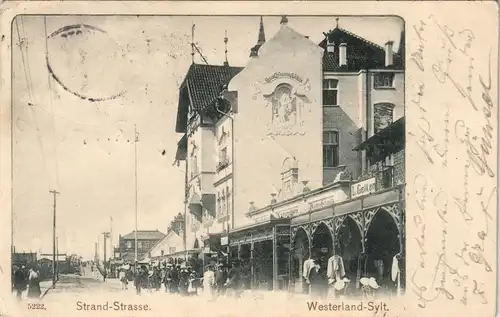 Westerland-Gemeinde Sylt Strandstraße, Villa - Kiosk, Bazar 1902