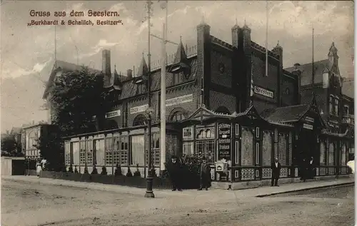 Ansichtskarte Westerland-Gemeinde Sylt Restaurant Seestern, Straße 1914