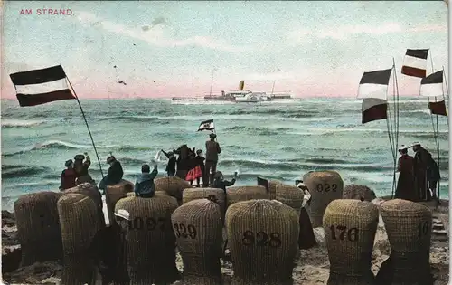 Westerland-Gemeinde Sylt Kinder auf Strandkörben Dampfer Patriotika 1909