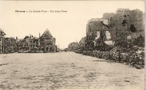 CPA Péronne La Grande Place im 1. Weltkrieg, Grande Guerre I. 1915