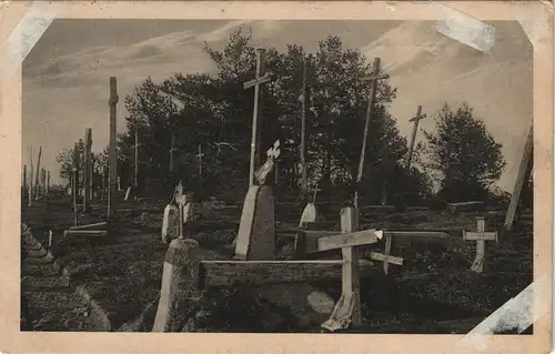 Ostfront Kriegsschauplatz Russischer Einwohnerfriedhof 1916   Feldpoststempel