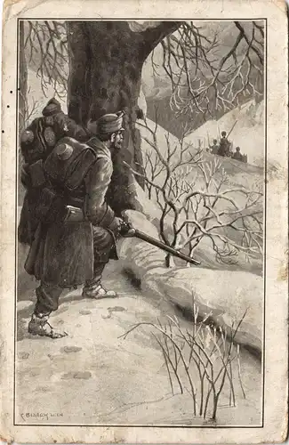 Militär/Propaganda 1.WK (Künstlerkarte) 1917 1. Weltkrieg als Feldpost gelaufen