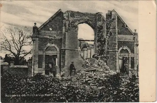 CPA .Frankreich Kirche Herbicourt Feldpostkarte 1. WK 1915(dt. Feldpoststempel)