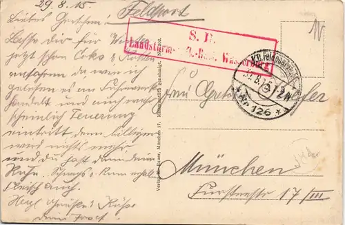 CPA .Frankreich Kirche Herbicourt Feldpostkarte 1. WK 1915(dt. Feldpoststempel)