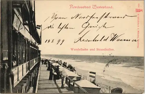 Ansichtskarte Westerland-Gemeinde Sylt Wandelbahn und Strandhallen 1899