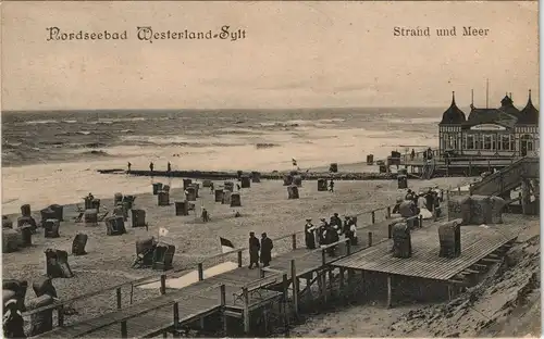 Ansichtskarte Westerland-Gemeinde Sylt Strandleben, Kurhaus 1911