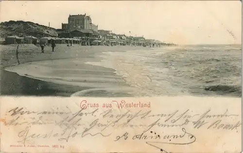 Ansichtskarte Westerland-Gemeinde Sylt Hotel und Strandzelte 1906