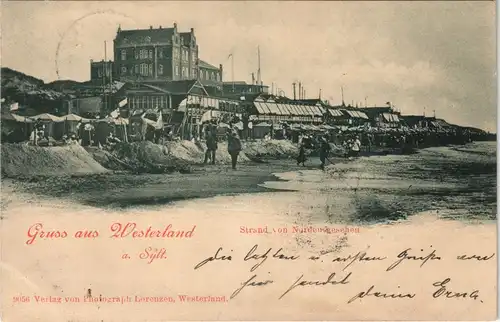 Ansichtskarte Westerland-Gemeinde Sylt Hotel, Strandzelte vom Norden 1899