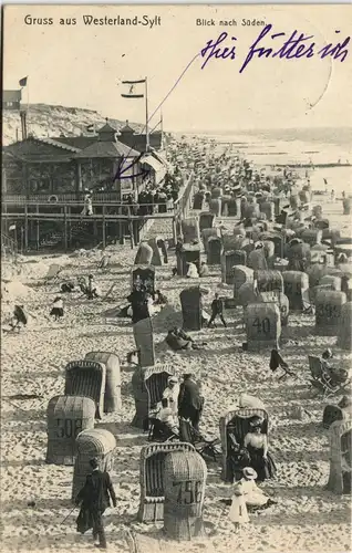 Ansichtskarte Westerland-Gemeinde Sylt Strandleben - Strandrestaurant 1910