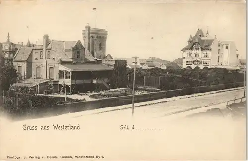 Ansichtskarte Westerland-Gemeinde Sylt Straßenpartie - Villen 1908