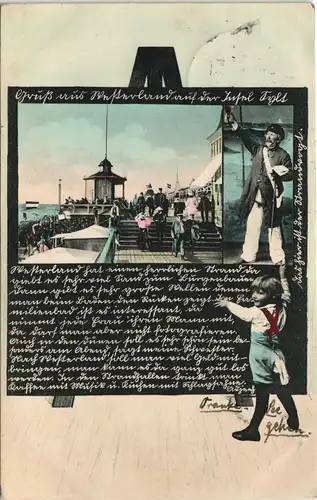 Ansichtskarte Westerland-Gemeinde Sylt Tafel, Sylter Originale - Kind 1908