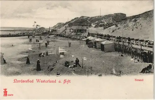 Ansichtskarte Westerland-Gemeinde Sylt Strand, Hütten - Pavillon 1913