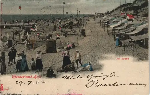 Westerland-Gemeinde Sylt Strand, Strandleben - Umkleidezelte 1902