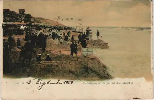 Westerland-Gemeinde Sylt Verteidigung der Burgen bei Sturmflut 1909