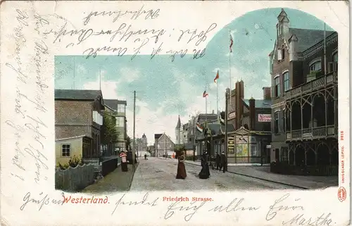 Ansichtskarte Westerland-Gemeinde Sylt Friedrichstraße - Restaurant 1903