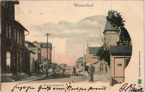Ansichtskarte Westerland-Gemeinde Sylt Straßenpartie - Villen 1900