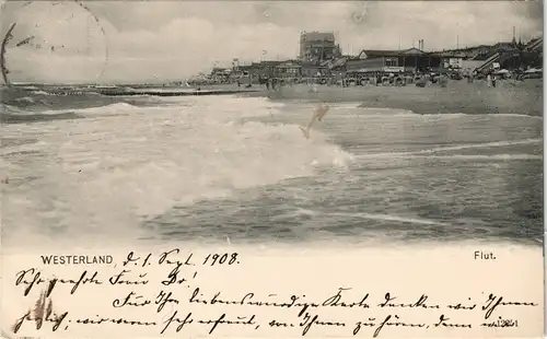 Westerland-Gemeinde Sylt Bei Flut - Strandrestaurant - Hotel 1908