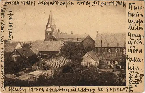 Ansichtskarte Westerland-Gemeinde Sylt Blick über die Dächer zur Kirche 1924