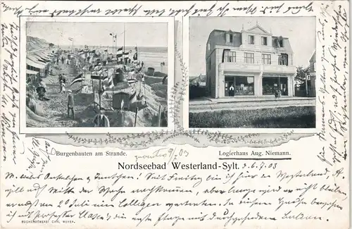 Westerland-Gemeinde Sylt 2 Bild Logierhaus Niemann, Burgbauten 1903