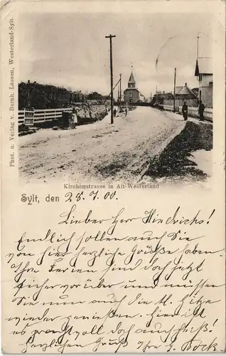 Ansichtskarte Westerland-Gemeinde Sylt Kirchenstraße 1900