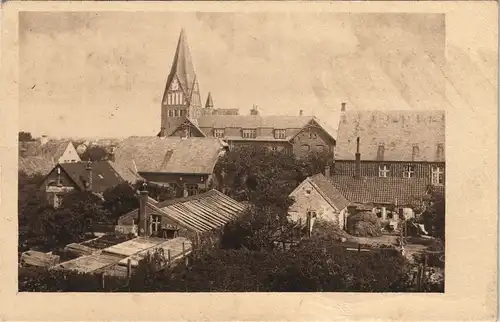 Ansichtskarte Westerland-Gemeinde Sylt Hinterhöfe und Kirche 1925