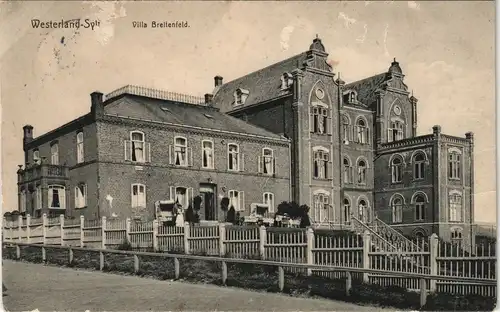 Ansichtskarte Westerland-Gemeinde Sylt Straßenpartie Villa Brettenfeld 1910