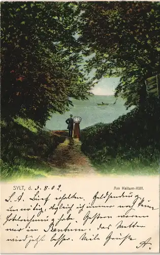 Ansichtskarte Keitum (Sylt) Kejtum / Kairem Liebespaar am Kliff 1902